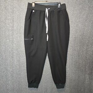 Figs High Waisted Zamora Jogger Scrub Pants Women's Large Petite Black